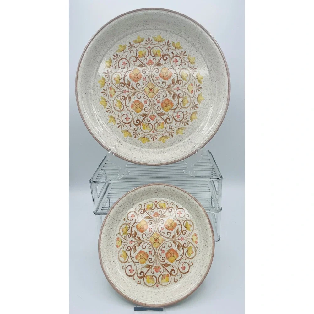 Image Stone Algarve 1608 Dinner Salad Plate Set 16pc Floral Stoneware Japan